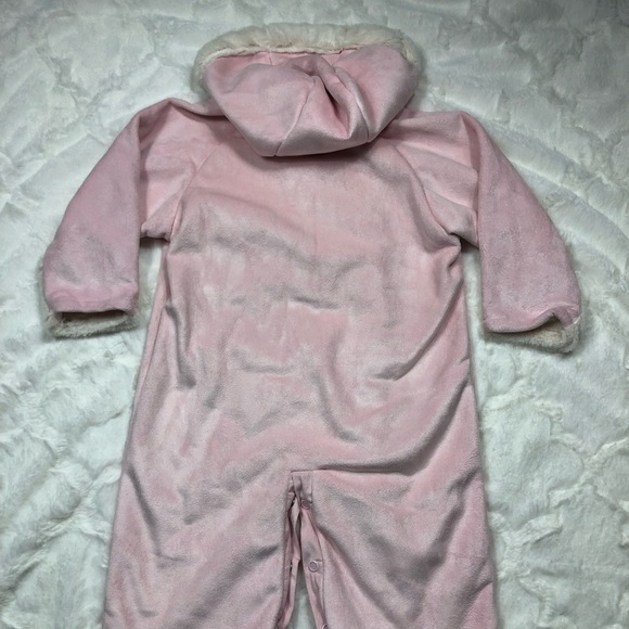 US Polo Layette Fur Lined Pink Chenille Snow Suit size 6-9 months - Picture 10 of 12